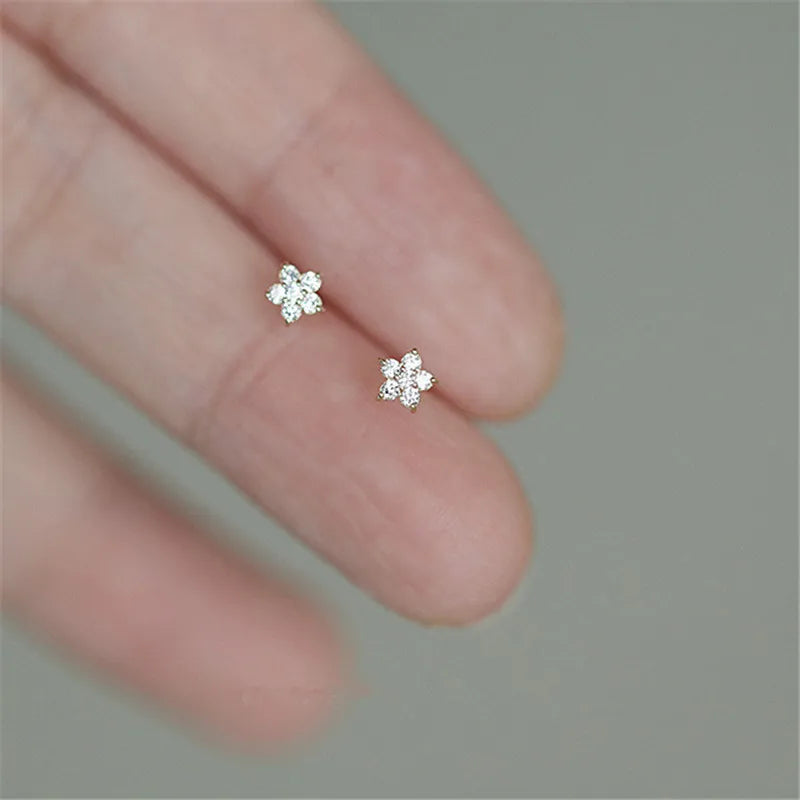 14K Gold Plated Crystal Star Earrings