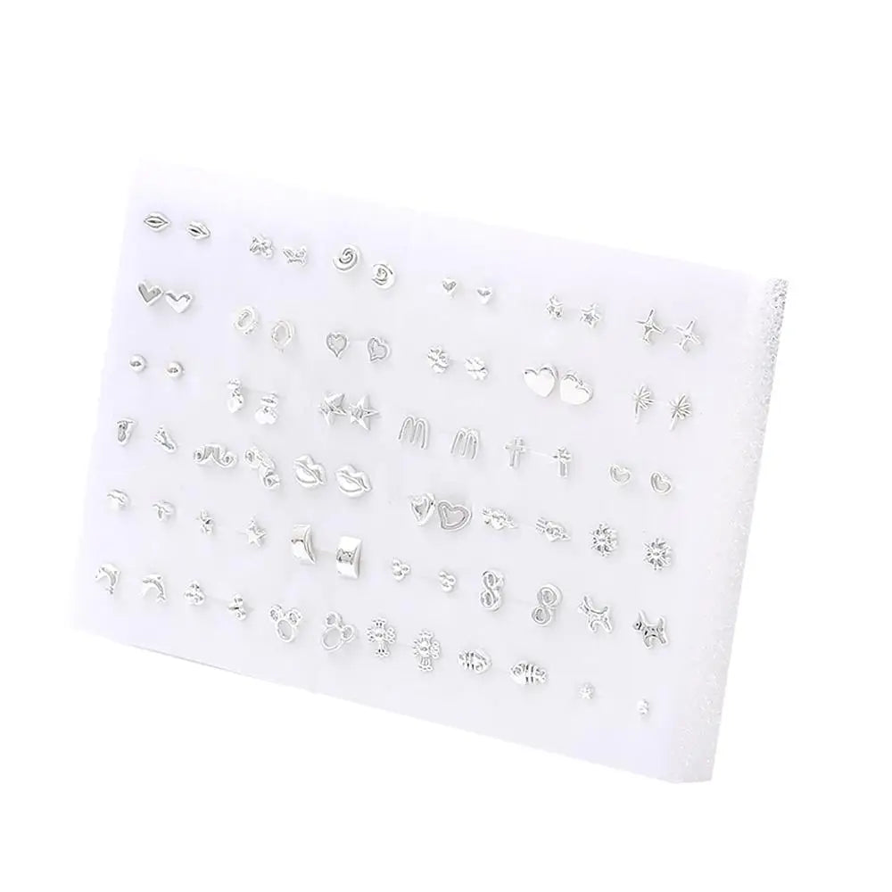 Mixed Crystal Stud Earrings Set