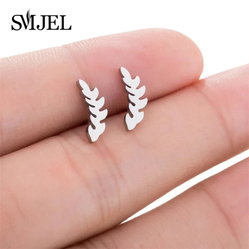 Small Black Stainless Steel Charm Studs