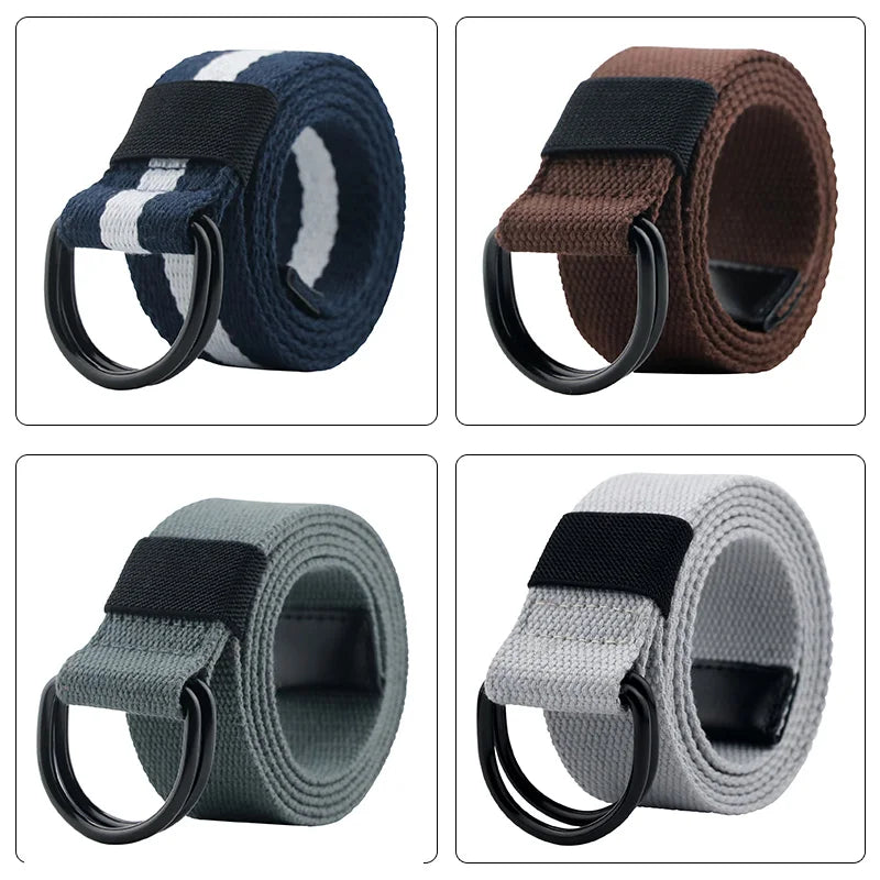 Canvas Belt with Double D-Ring Buckle