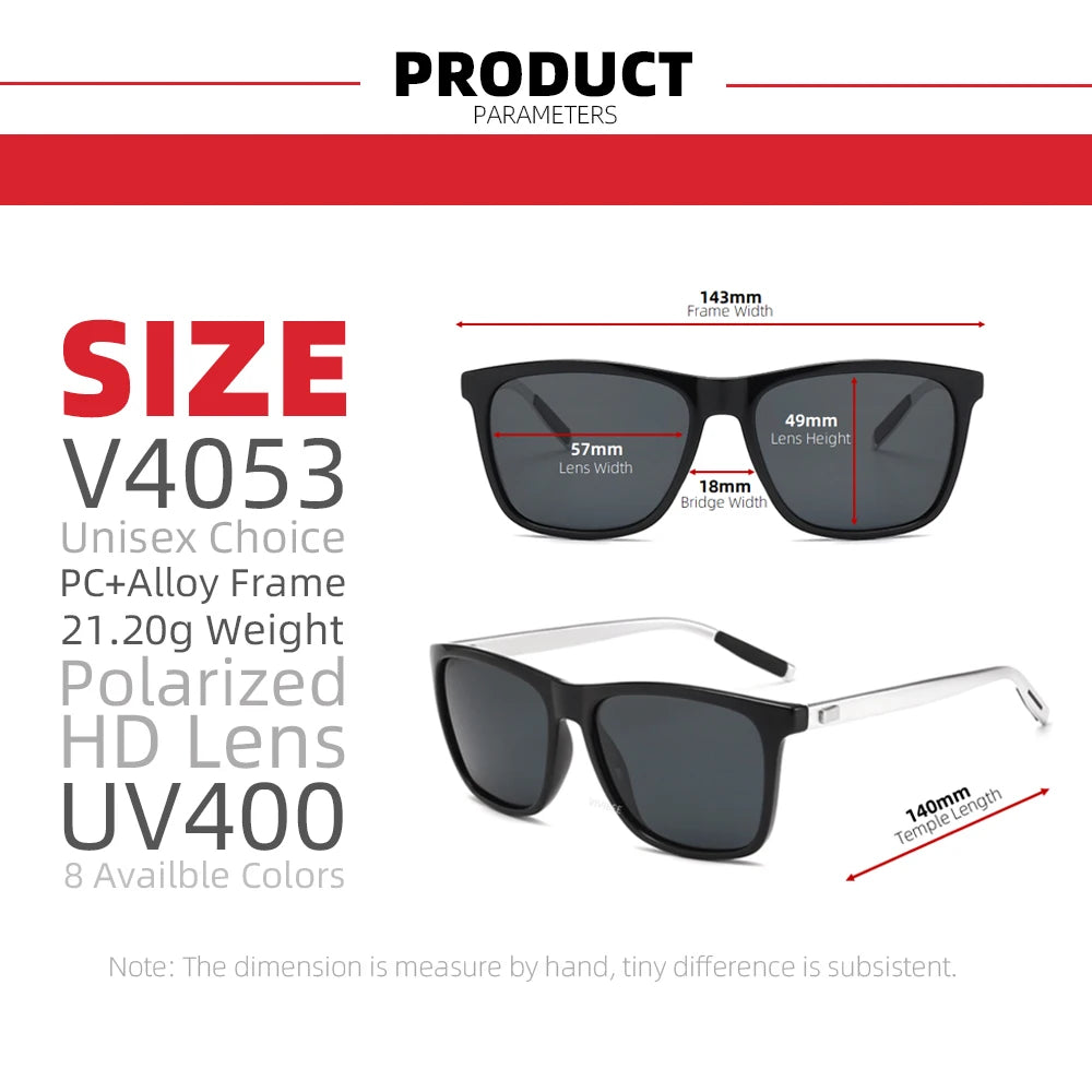 Blue Mirror Polarized Square Sunglasses