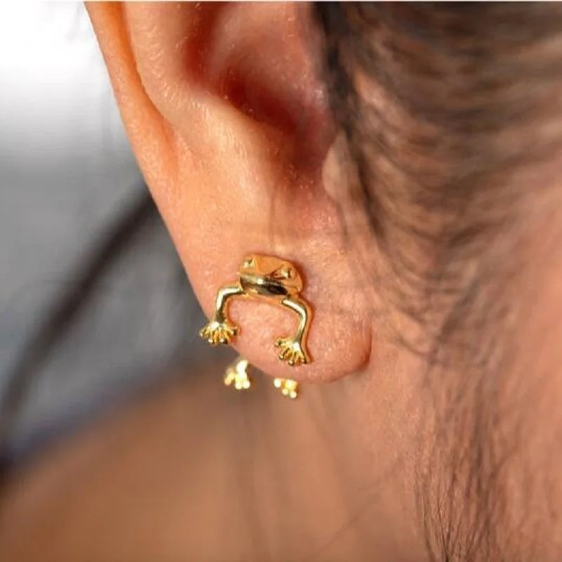 Retro Cute Frog Stud Earrings