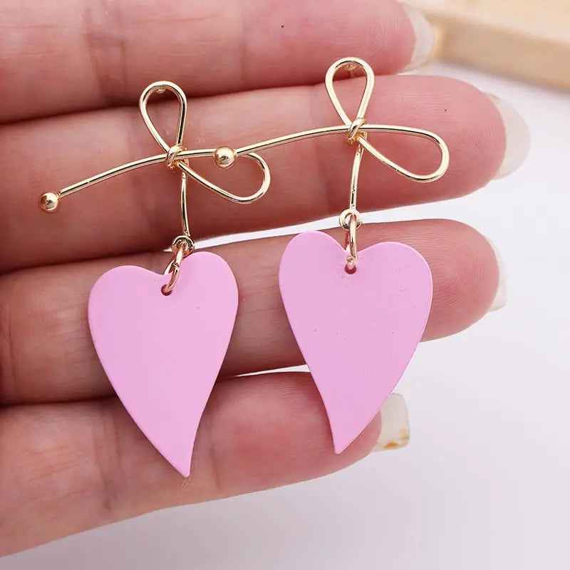 White Geometric Long Statement Earrings