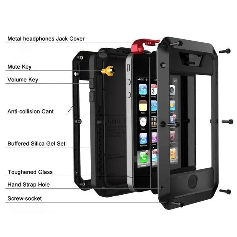 Metal Armor Waterproof iPhone Case