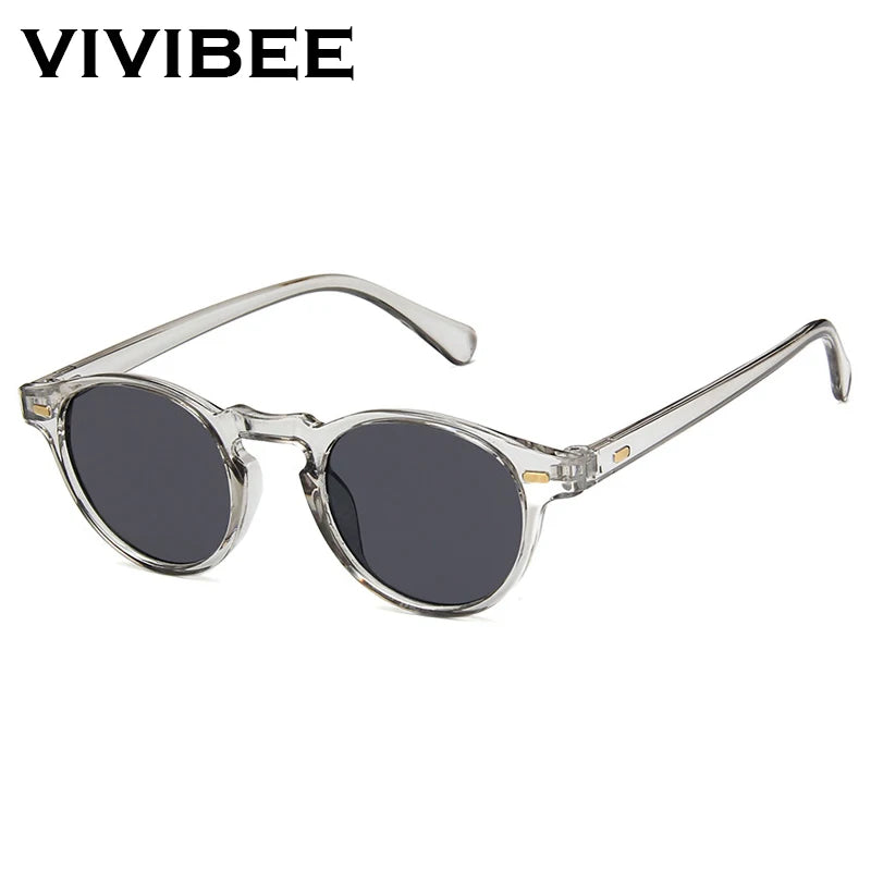 Small Oval Clear Frame Sunglasses