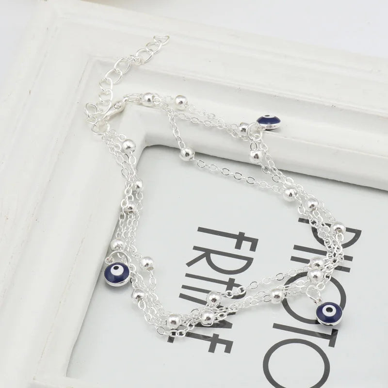 Evil Eye Tassel Anklet