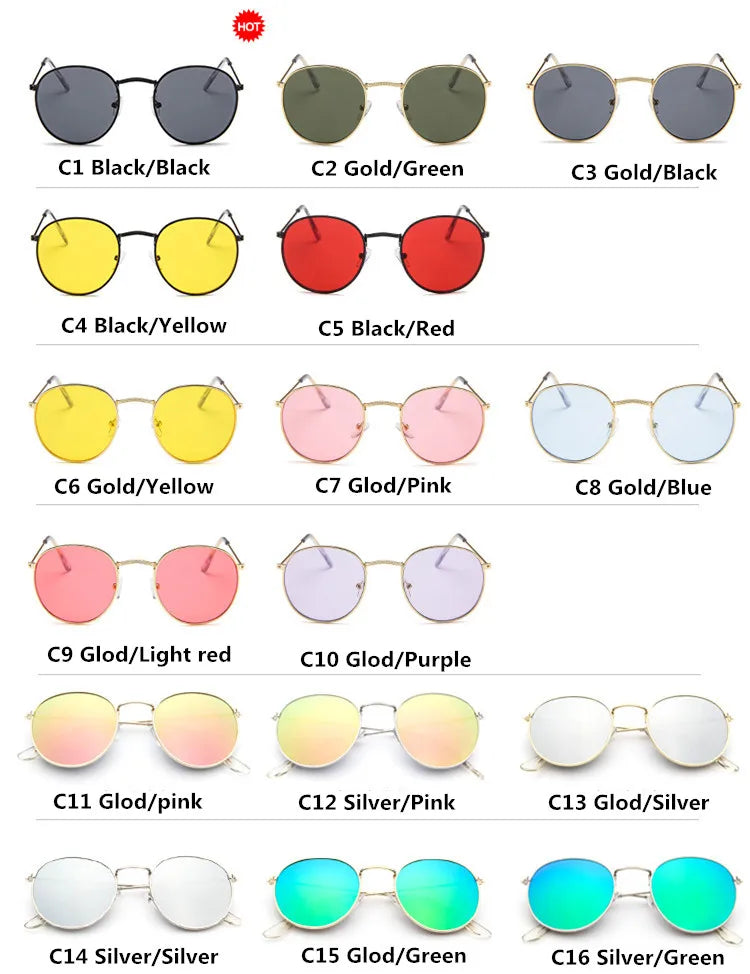 Classic Round Mirrored Sunglasses