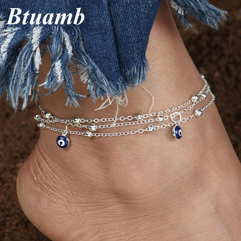 Evil Eye Tassel Anklet