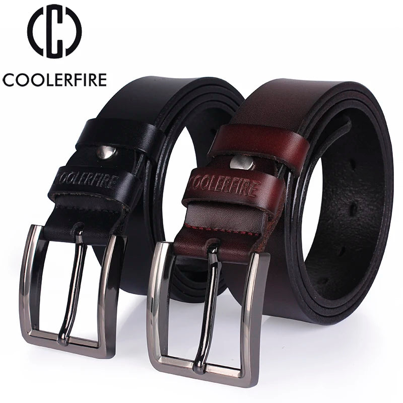 Men's Cowhide Leather Jeans Belt