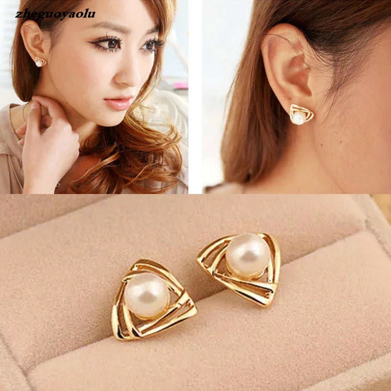 Smooth Pearl Stud Earrings