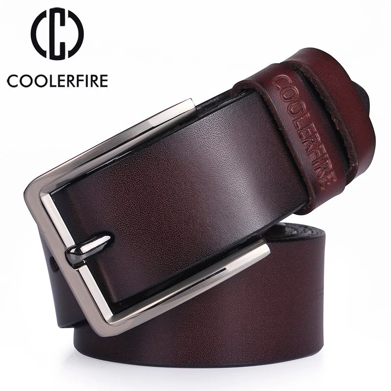 Men's Cowhide Leather Jeans Belt