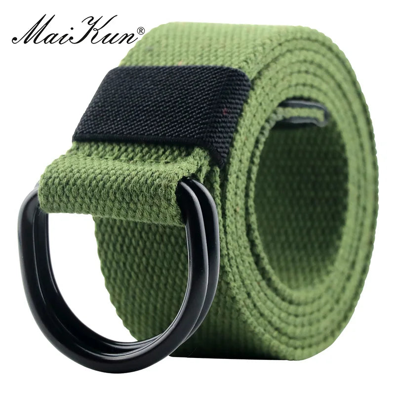 Canvas Belt with Double D-Ring Buckle