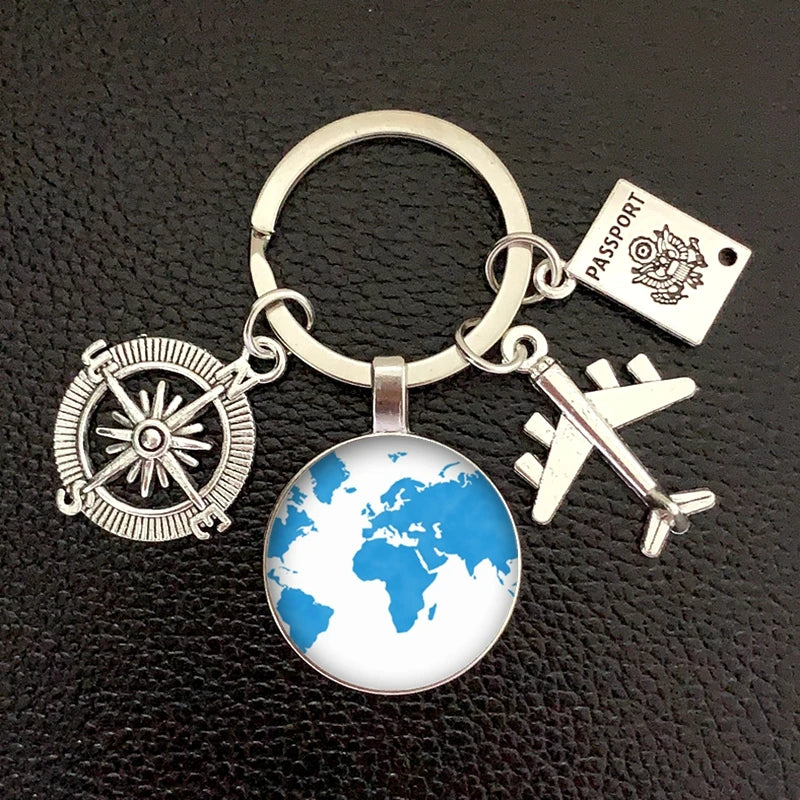 Globe Compass Keychain