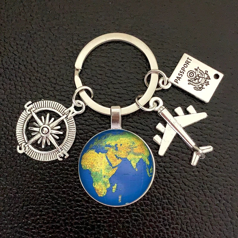 Globe Compass Keychain