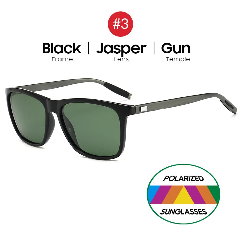 Blue Mirror Polarized Square Sunglasses