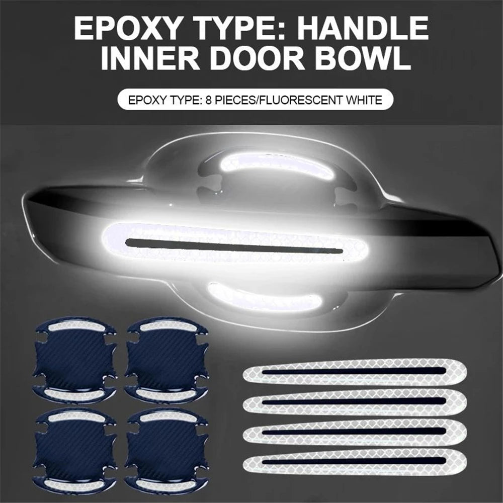 🚗 3D Carbon Fiber Door Handle Stickers