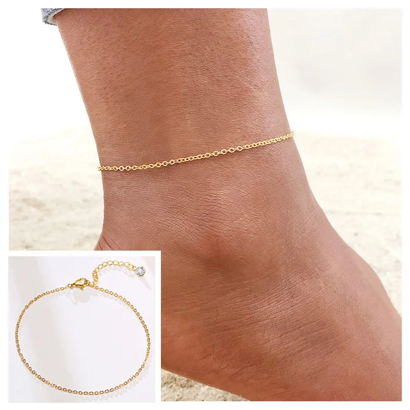 Layered Cuban Curb Chain Anklet