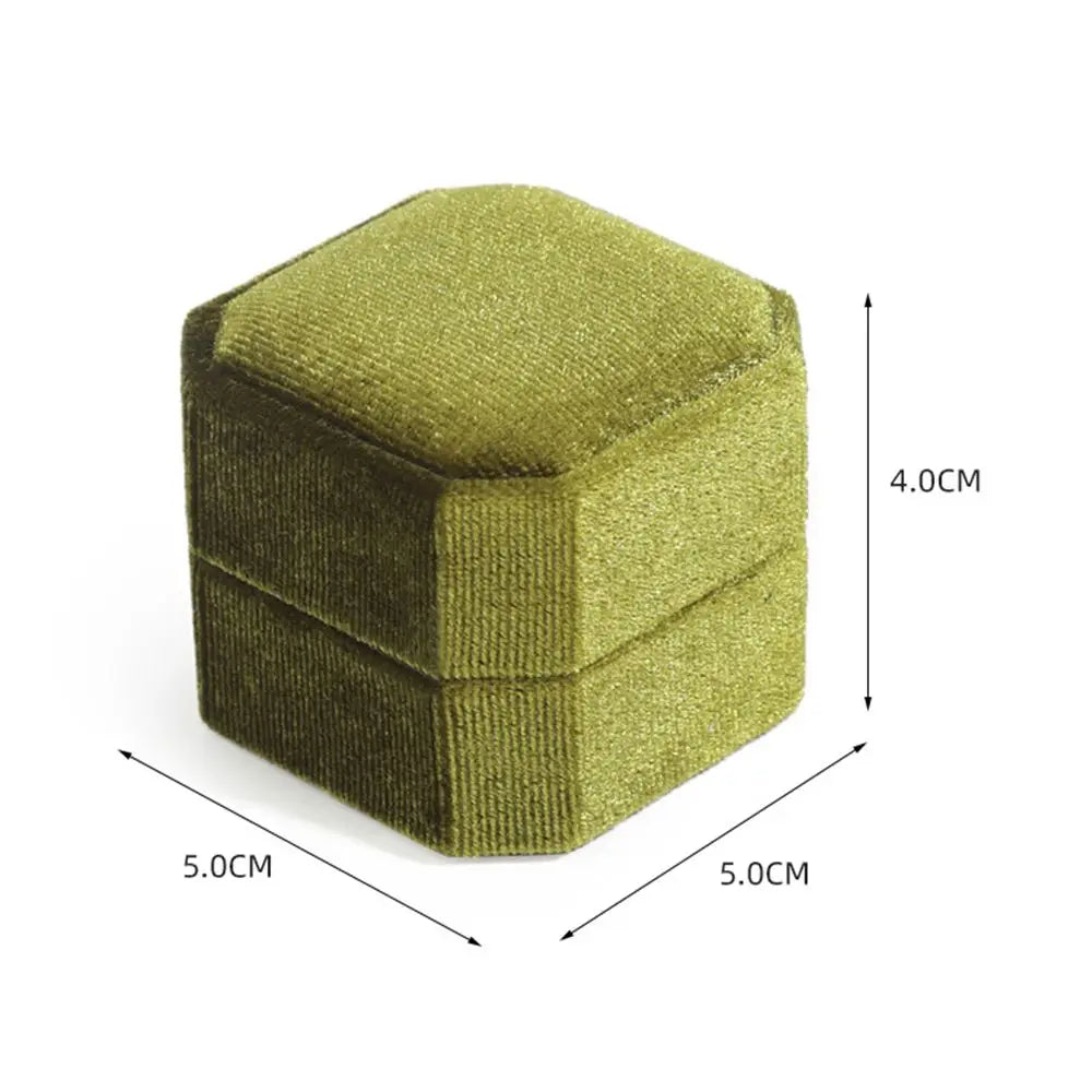 Octagon Velvet Double Ring Box