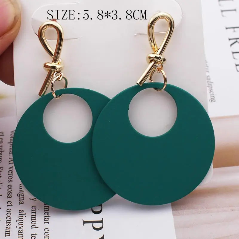 White Geometric Long Statement Earrings