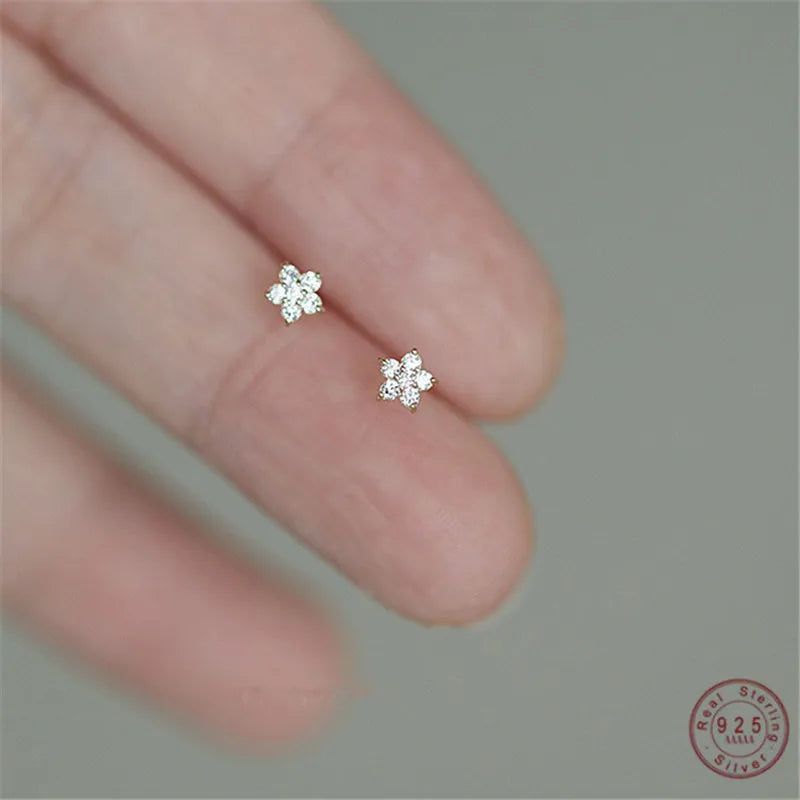 14K Gold Plated Crystal Star Earrings