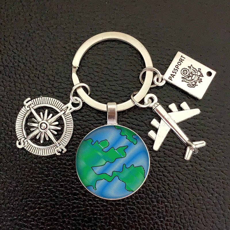 Globe Compass Keychain