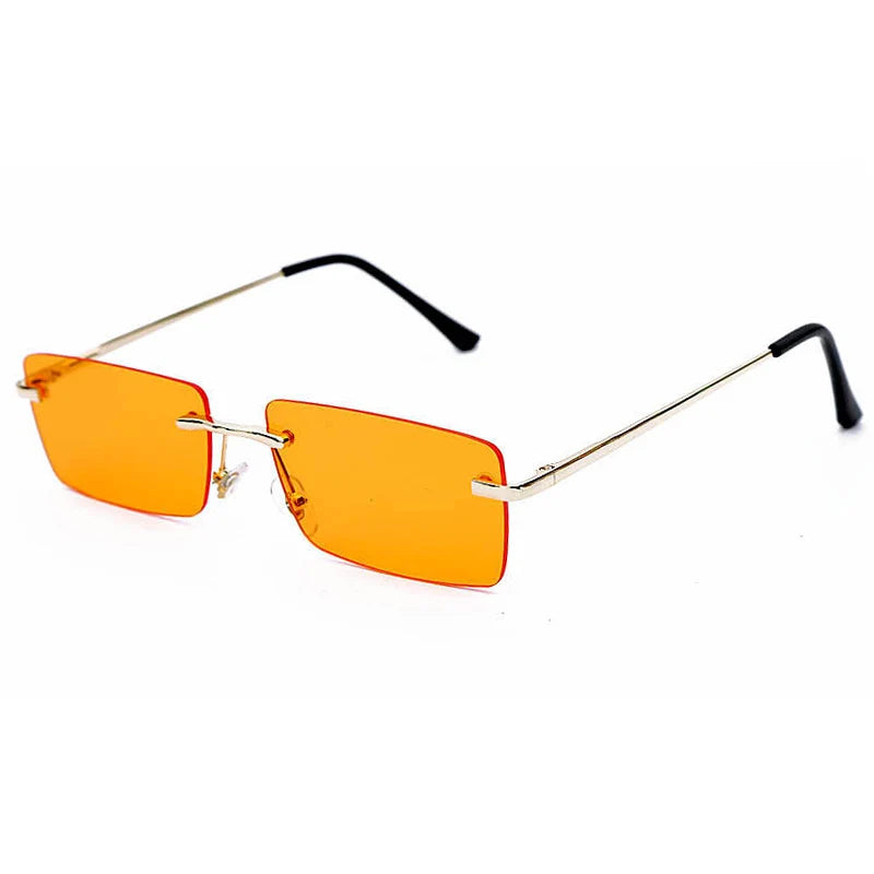 Small Rimless Rectangle Sunglasses