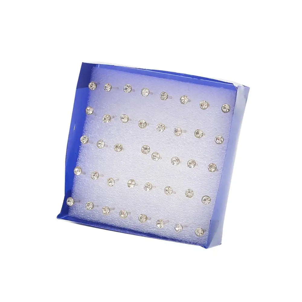 Mixed Crystal Stud Earrings Set