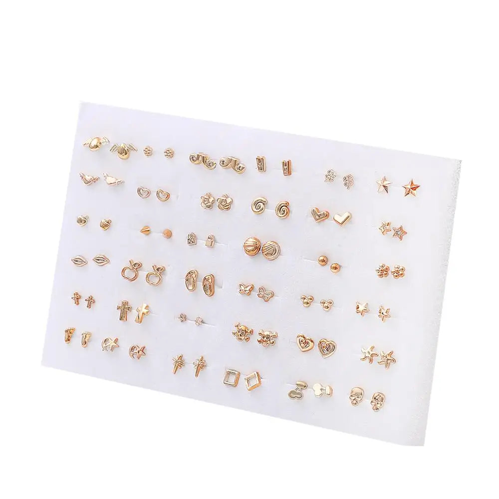 Mixed Crystal Stud Earrings Set