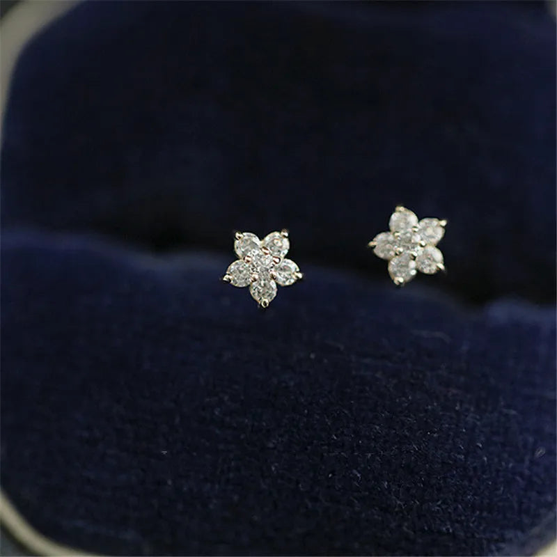 14K Gold Plated Crystal Star Earrings
