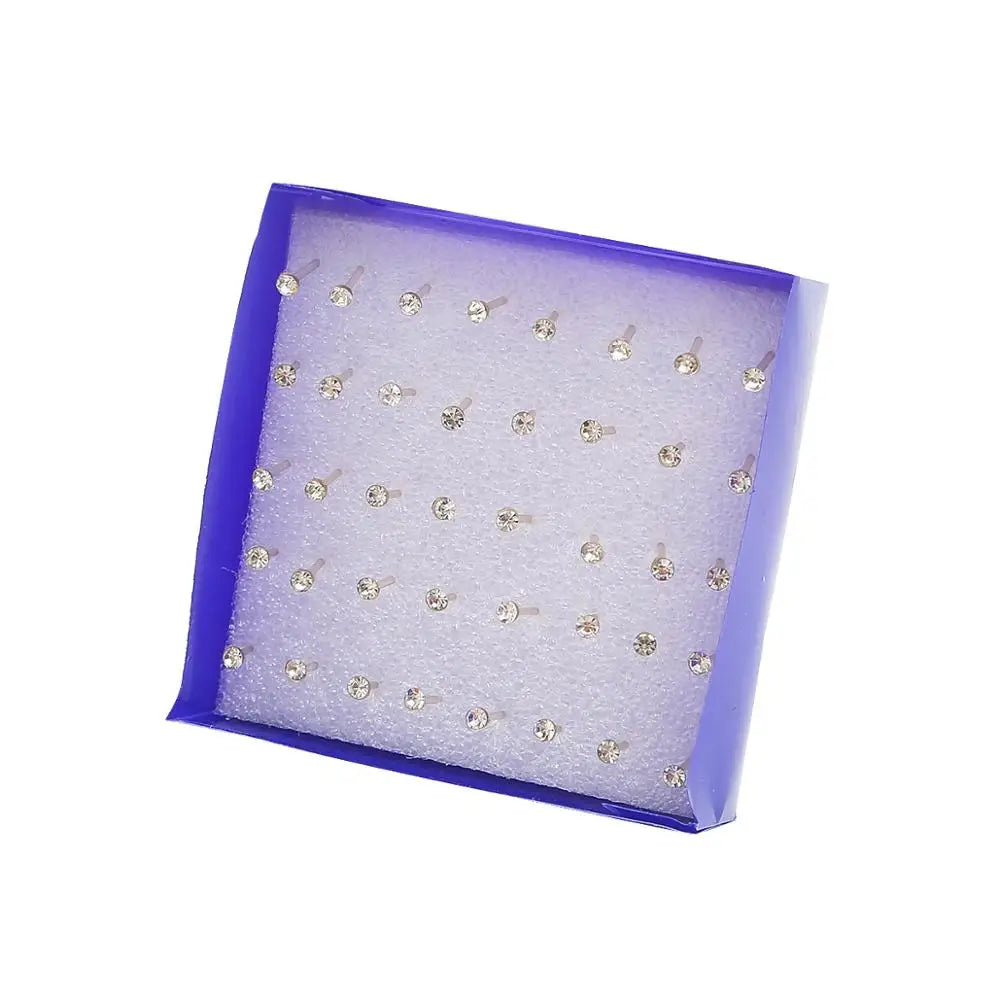 Mixed Crystal Stud Earrings Set