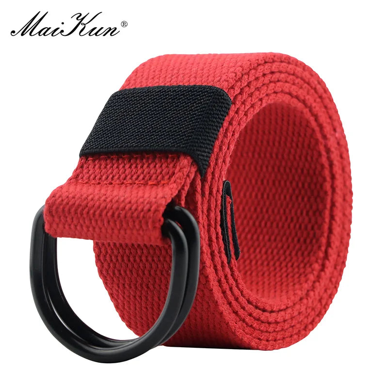 Canvas Belt with Double D-Ring Buckle