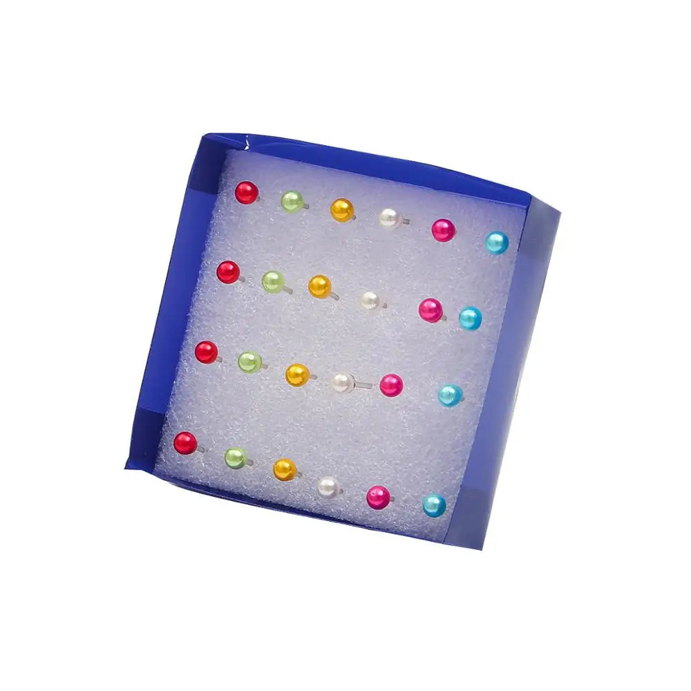 Mixed Crystal Stud Earrings Set