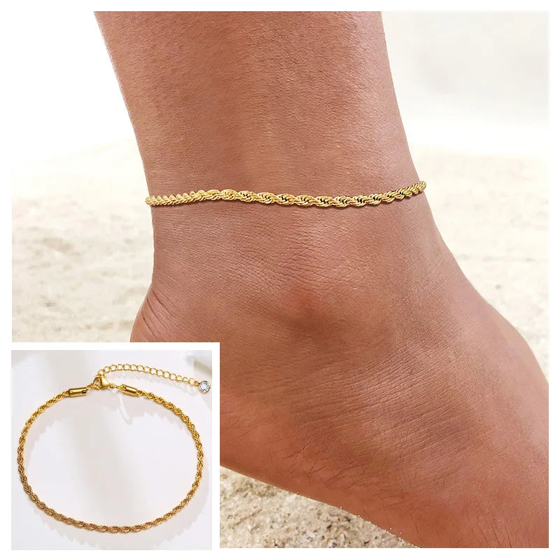 Layered Cuban Curb Chain Anklet