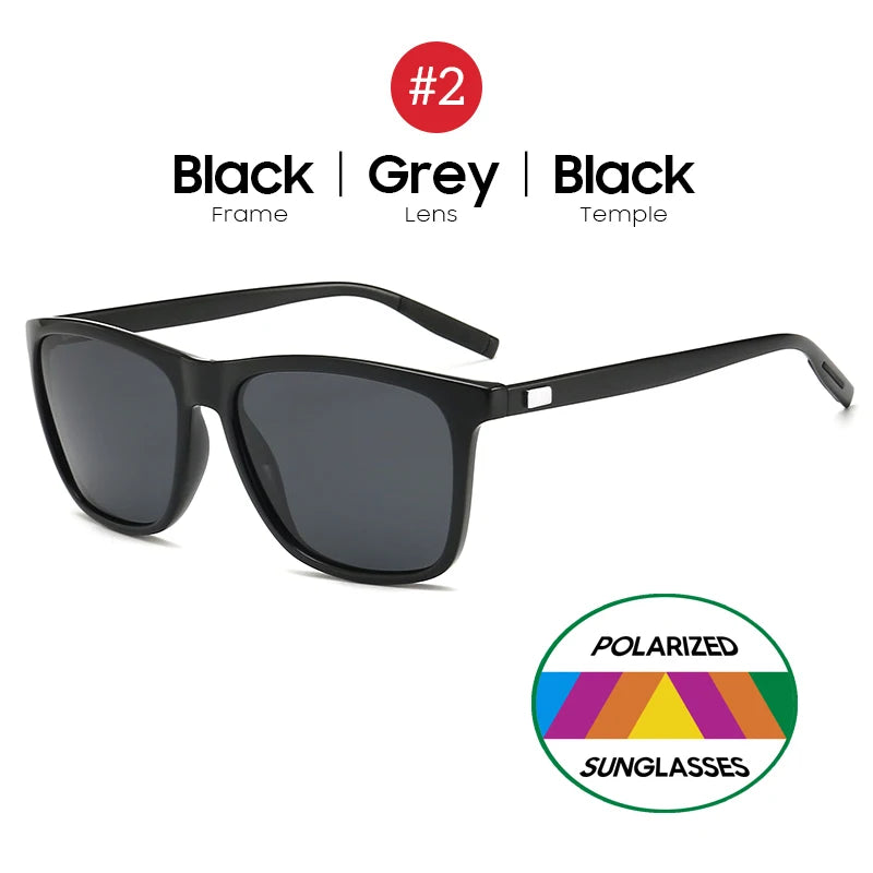 Blue Mirror Polarized Square Sunglasses