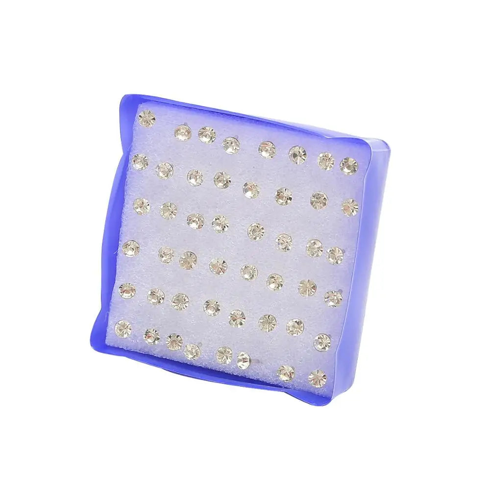 Mixed Crystal Stud Earrings Set