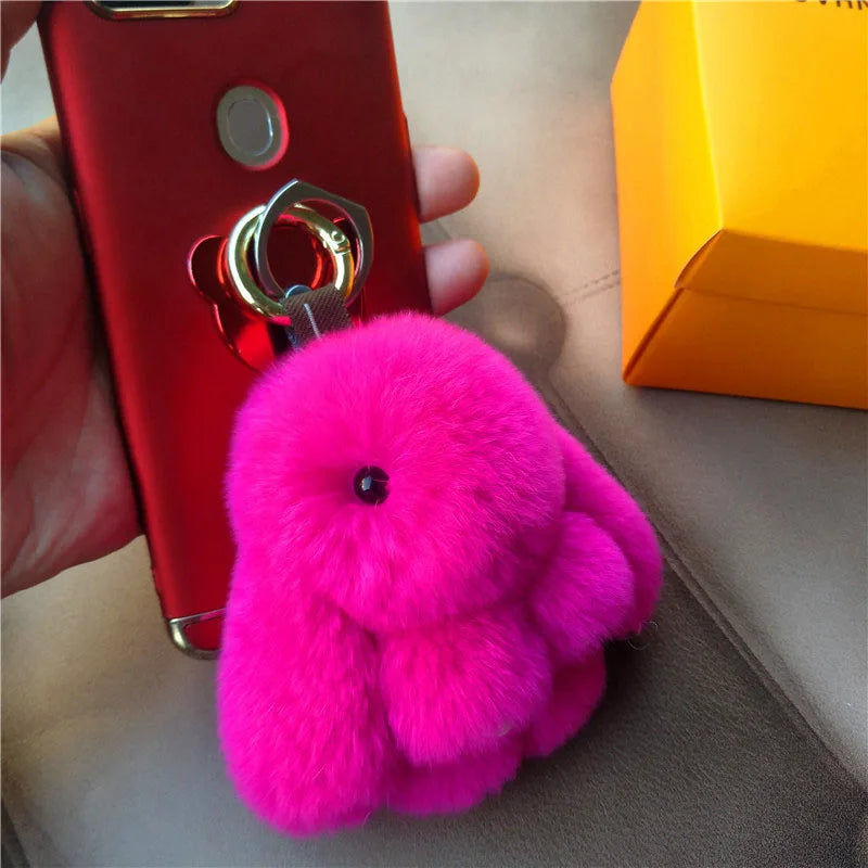 Fluffy Bunny Keychain