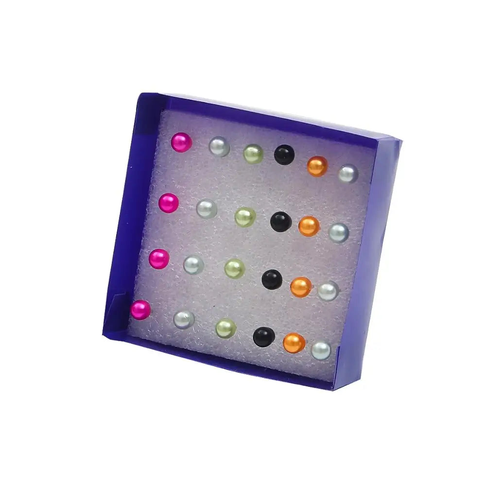 Mixed Crystal Stud Earrings Set