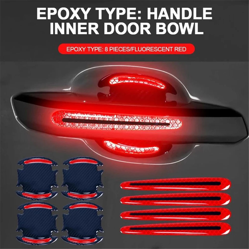 🚗 3D Carbon Fiber Door Handle Stickers
