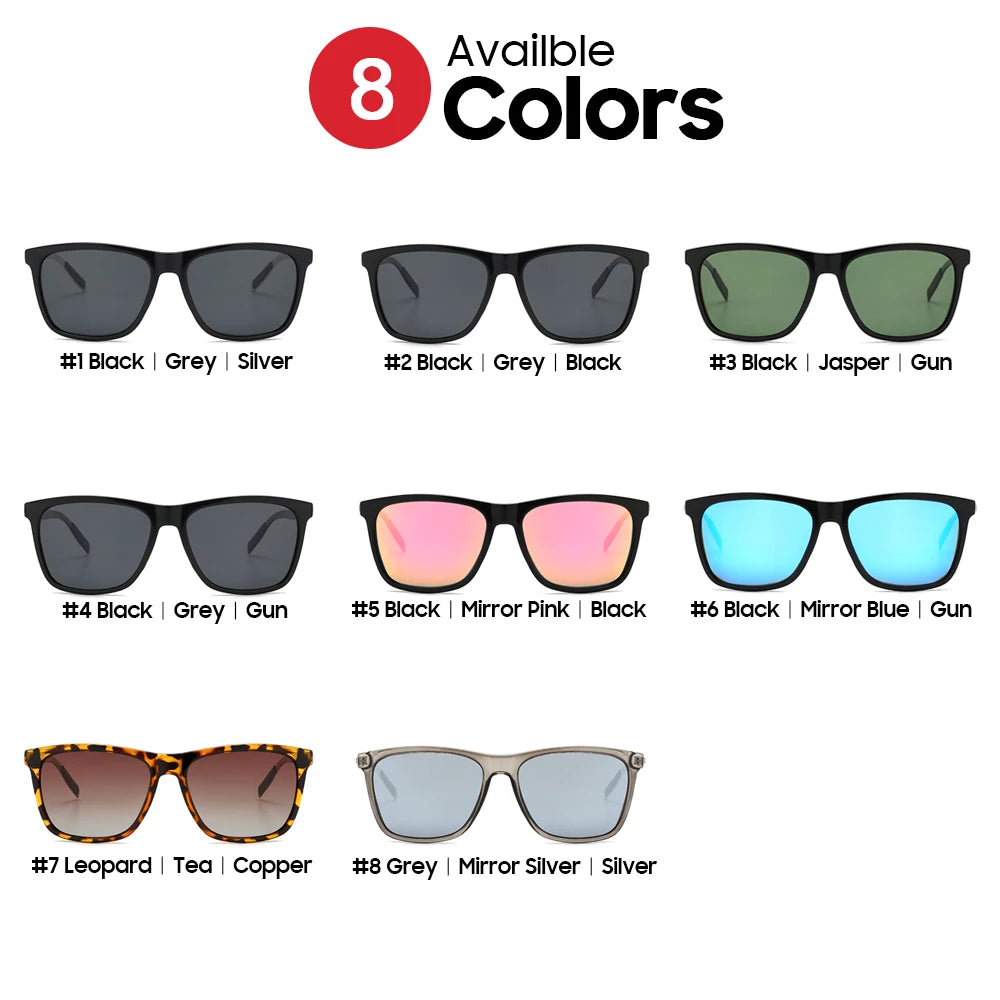 Blue Mirror Polarized Square Sunglasses