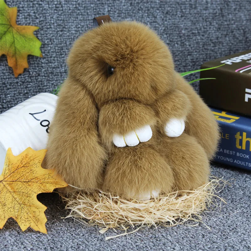 Fluffy Bunny Keychain