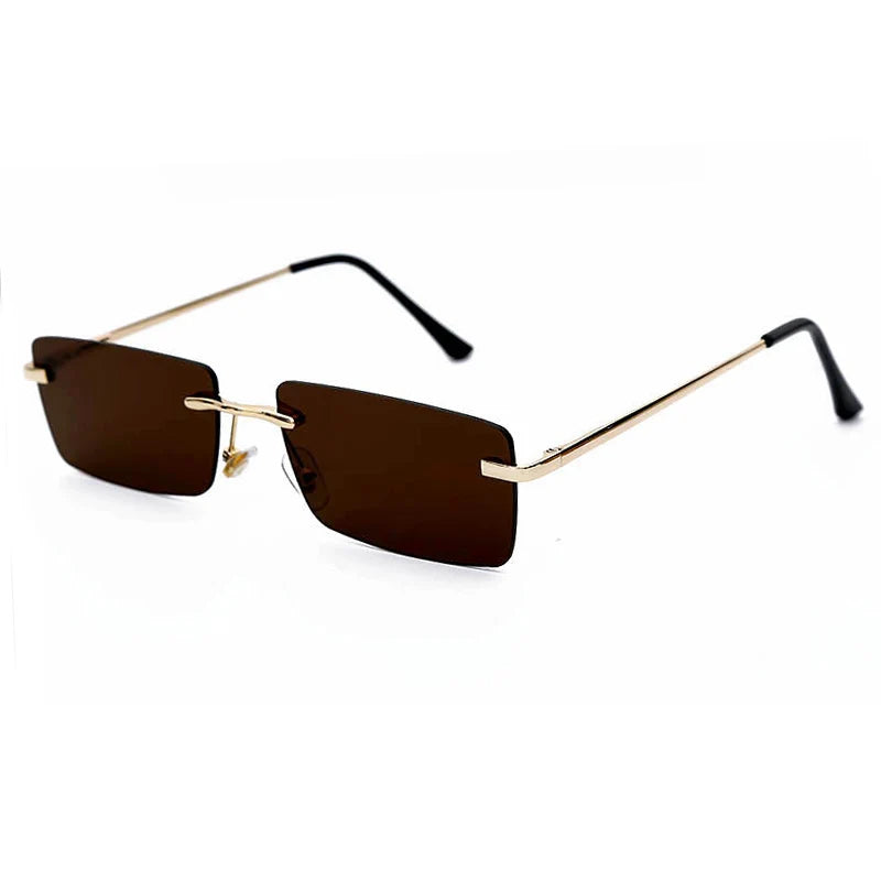 Small Rimless Rectangle Sunglasses