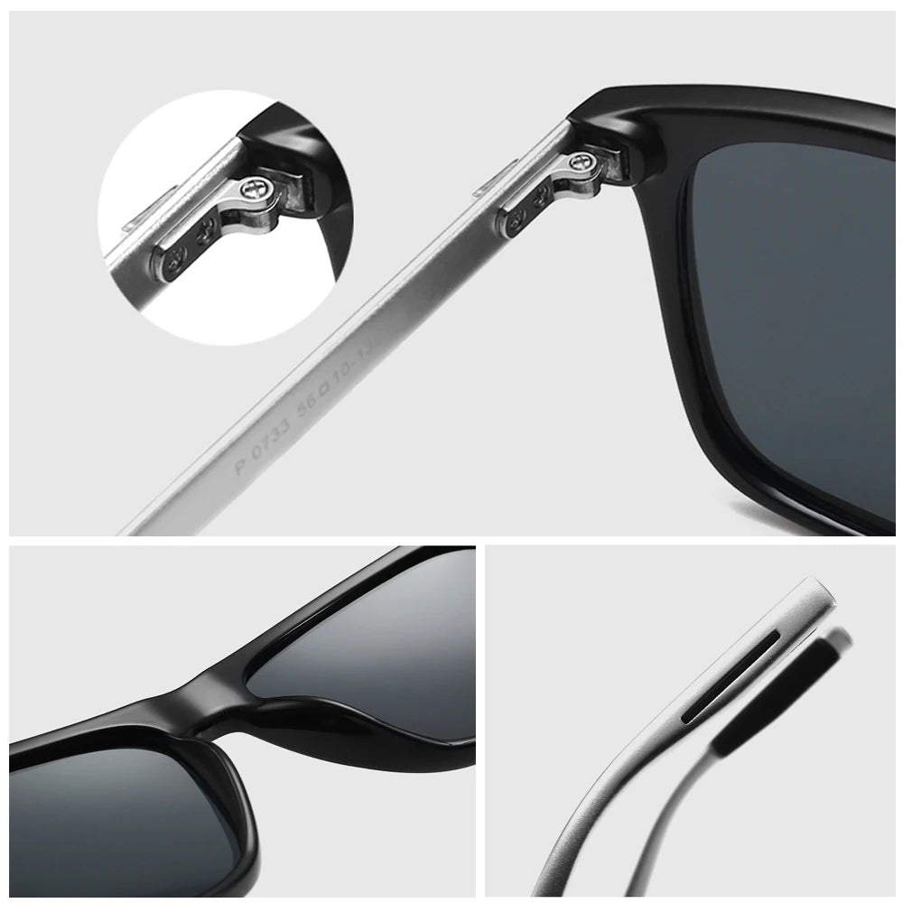 Blue Mirror Polarized Square Sunglasses