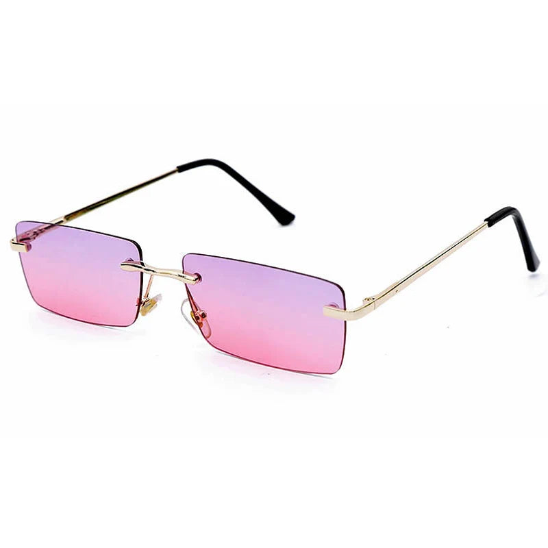 Small Rimless Rectangle Sunglasses