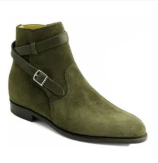 Men's Suede Buckle Ankle Boots