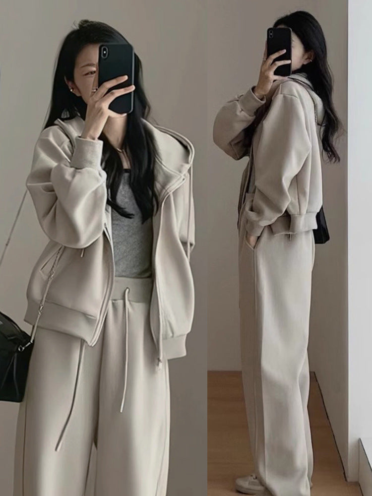 Women's Hoodie & Wide-Leg Pants Set