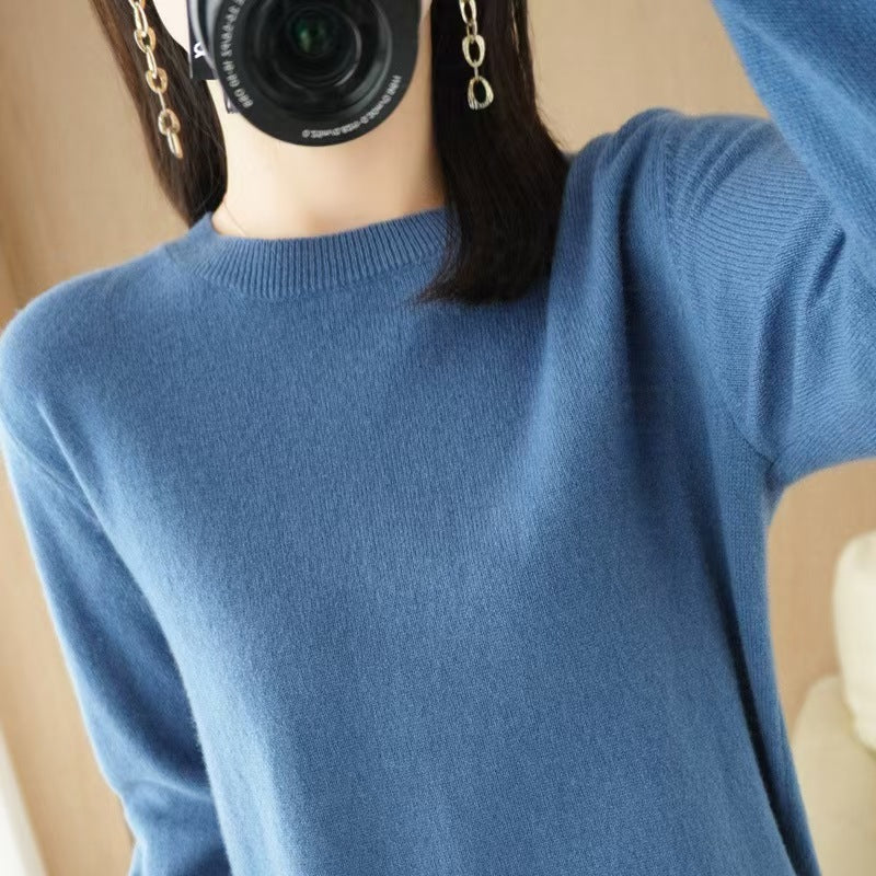 Women's Thin Round Neck Knit Top