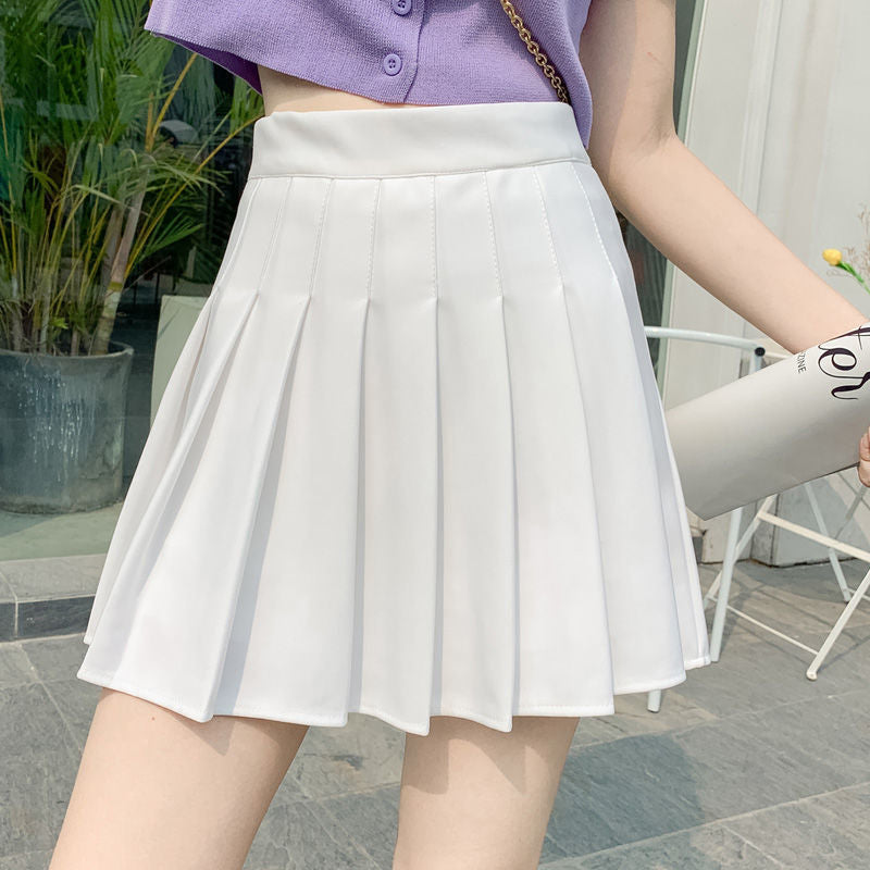 High Waist Pleated Mini Skirt