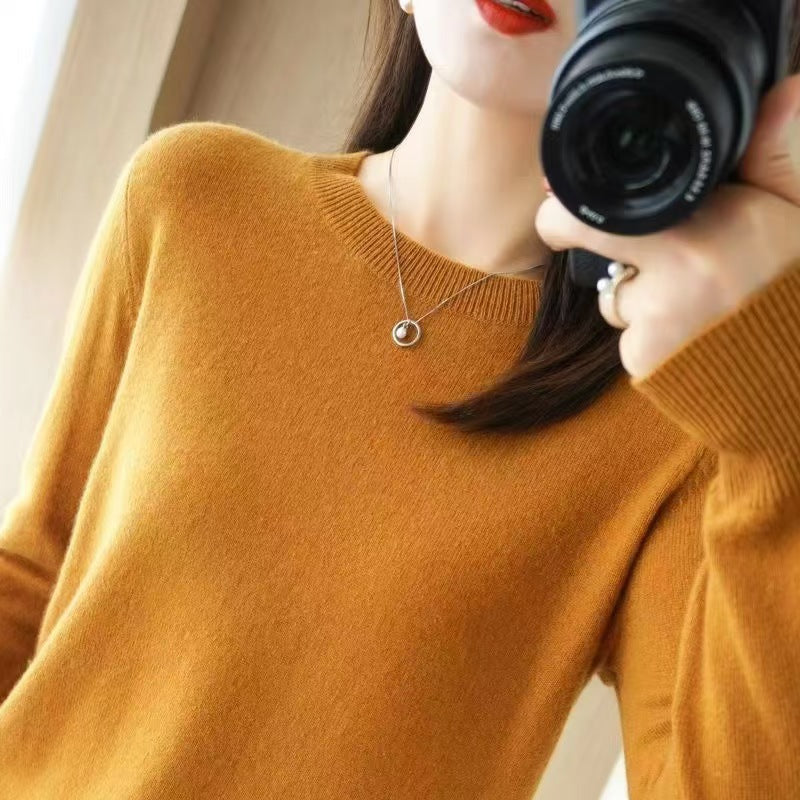 Women's Thin Round Neck Knit Top