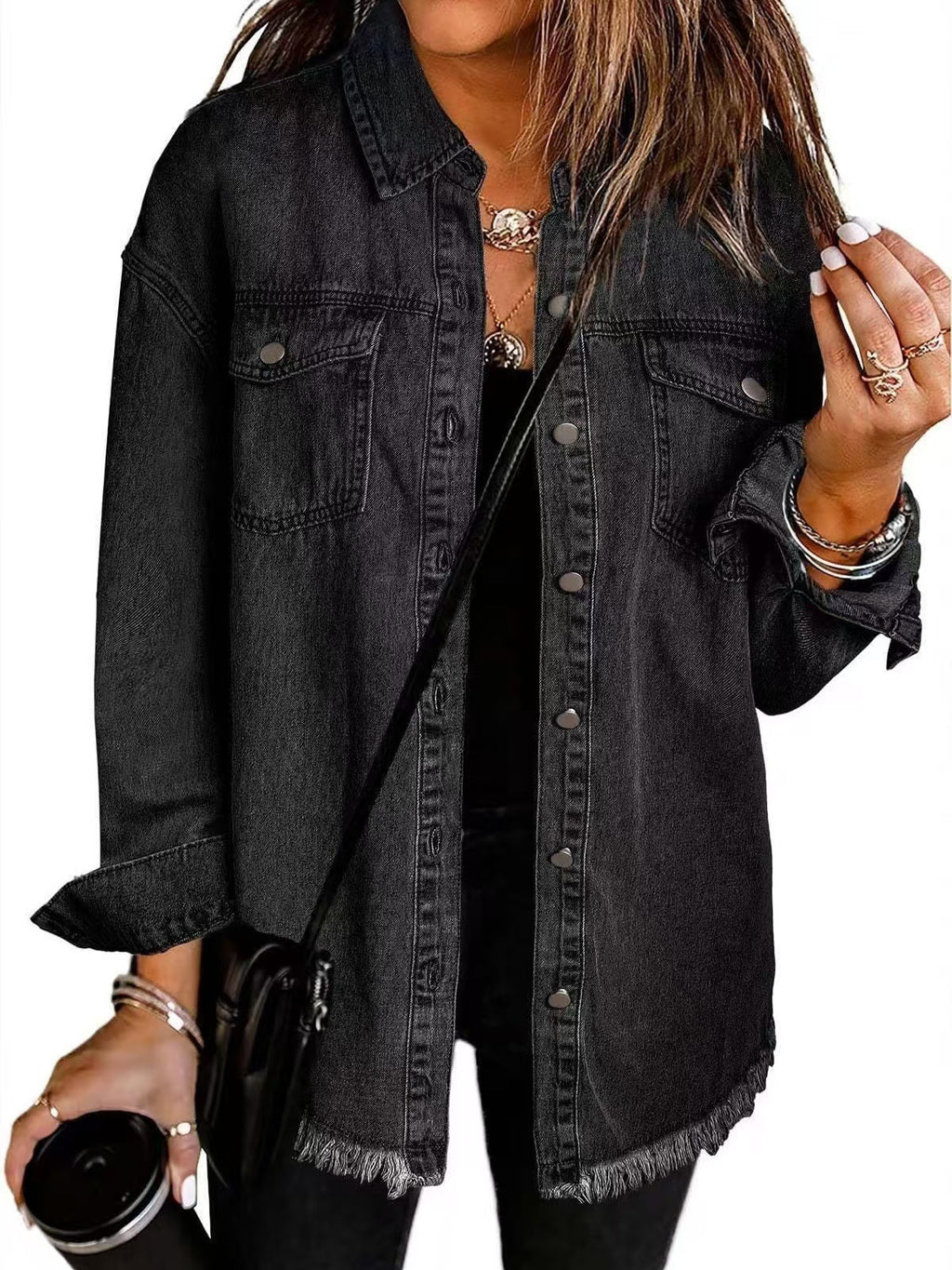 Women's Washed Denim Shirt Jacket