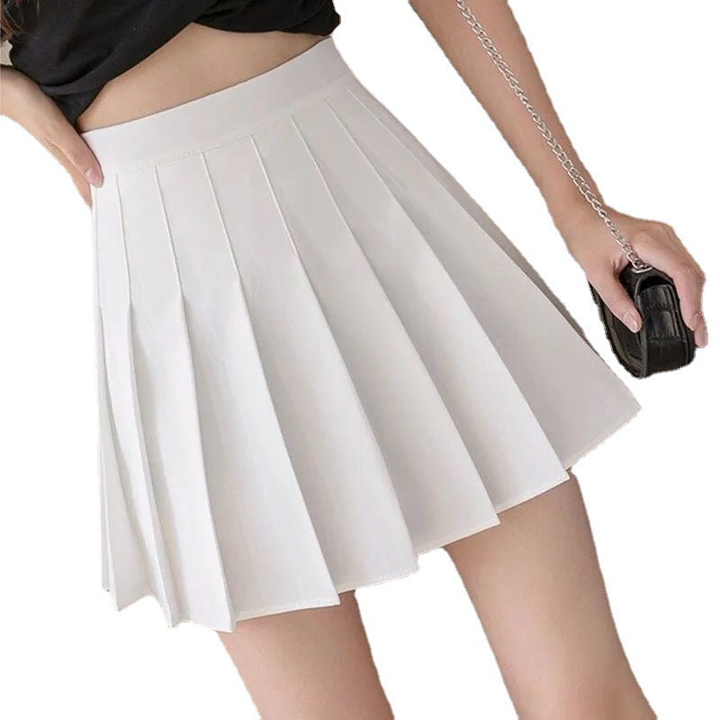 High Waist Pleated Mini Skirt
